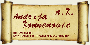 Andrija Komnenović vizit kartica